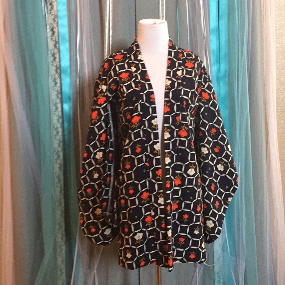 Handmade open happi kimono jacket, Small